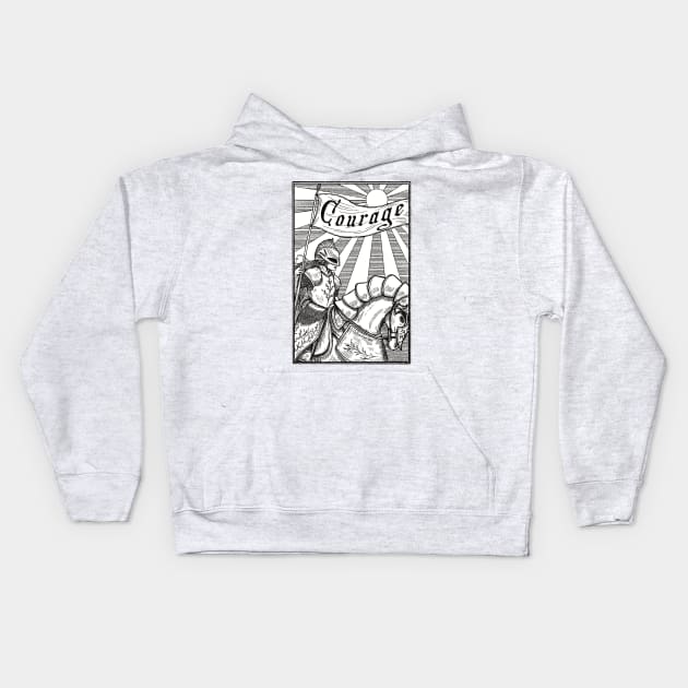 Courage Knight Kids Hoodie by Thistle Moon